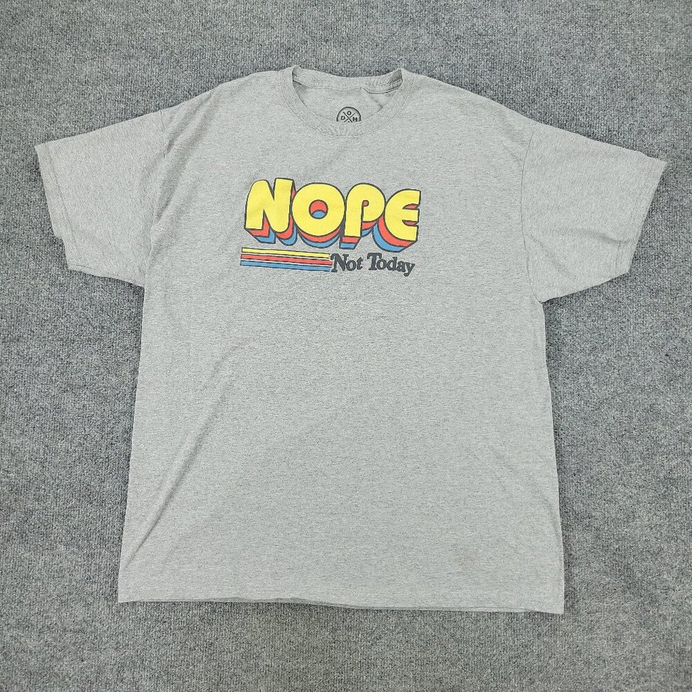 DOM Shirt Men's Size XL Gray Nope Not Today Graphic Tee Crew Neck Short Sleeve